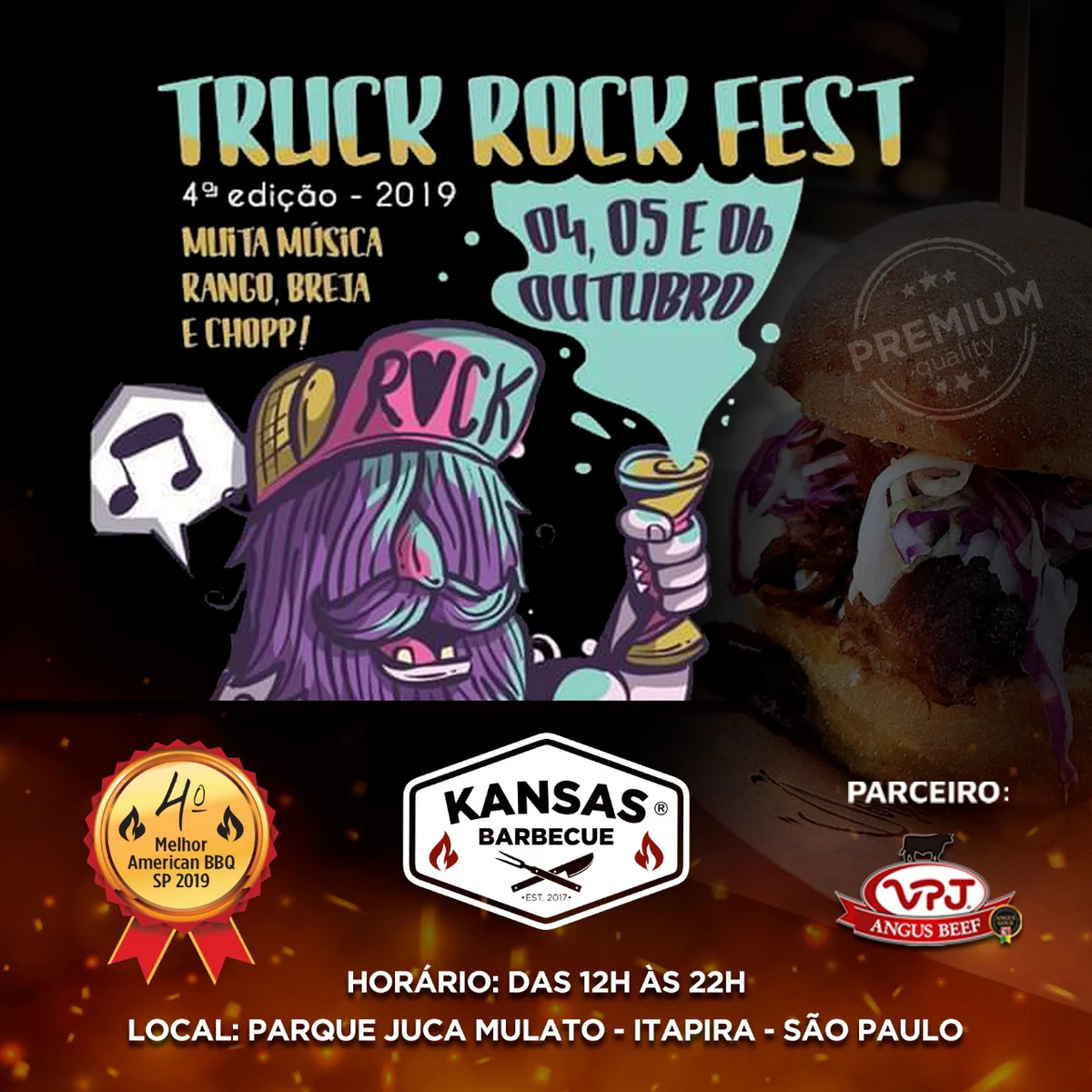 Truck Rock Fest em Itapira tem carnes VPJ