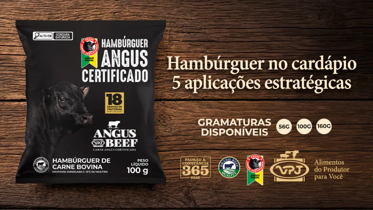 Hambúrguer no cardápio de operações de food service