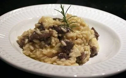 Risotto de filé mignon e gorgonzola com Tiras de Filé Mignon VPJ